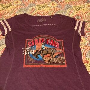 Panhandle Slim Western Cowboy Purple Ringer T Shirt M